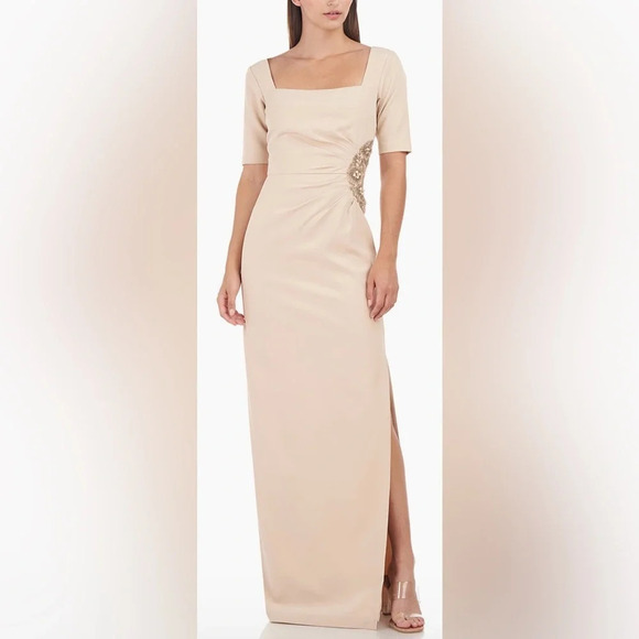 JS Collections ASHLEY DRAPED COLUMN GOWN - Picture 2 of 10